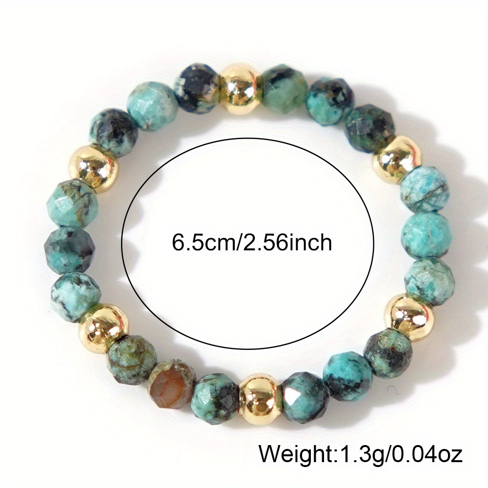 Bohemian Turquoise Stone Beaded Ring Unplated Boho Stackable African